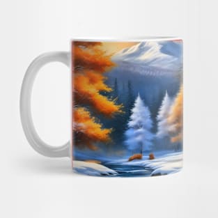 Winter landscape painting artwork Mug